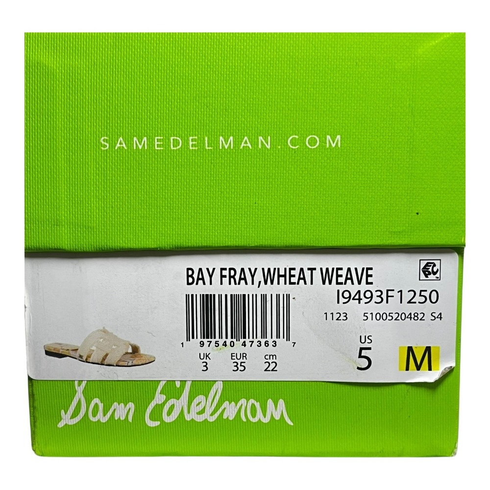 Sam Edelman Bay‎ Fray Wheat Weave Slides Sandals Women's Size 5 Floral Print NIB - Picture 8 of 9